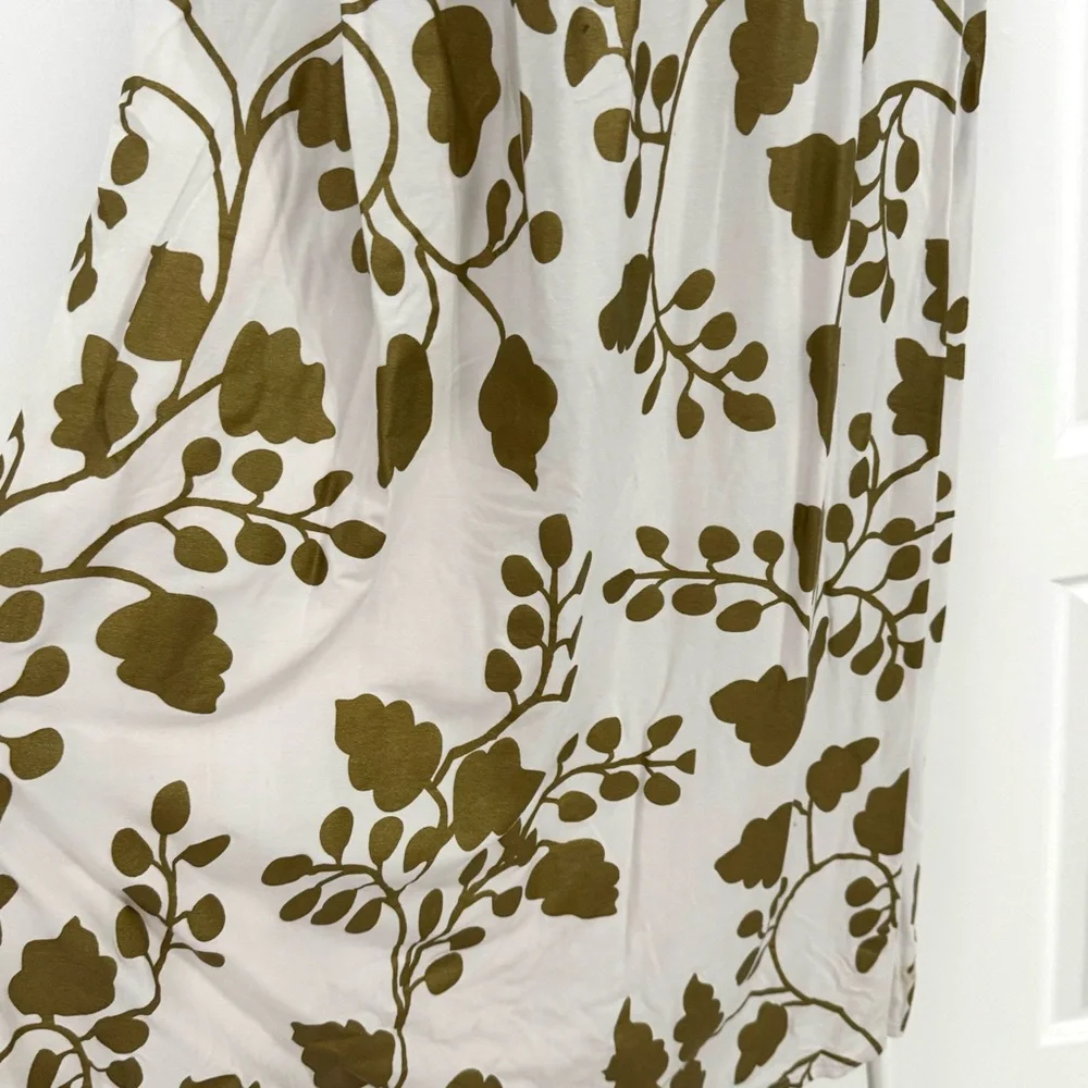 White Gold Floral Strapless Twist Bust Maxi Dress Size Large Flowy Elegant - Picture 5 of 9